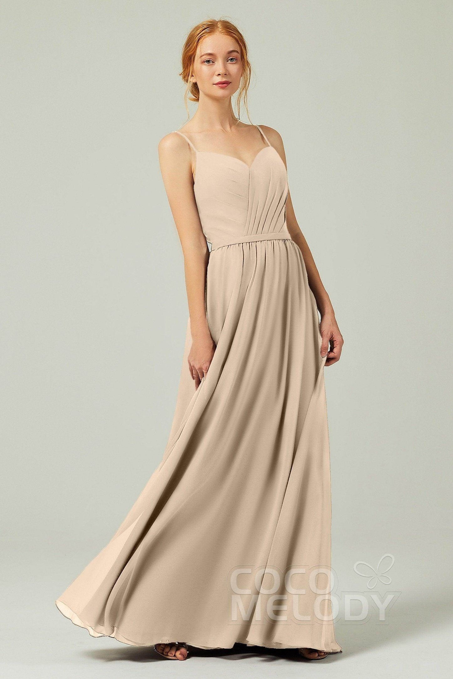 A-Line Floor Length Chiffon Bridesmaid Dress CB0296