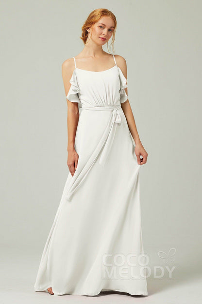 A-Line Floor Length Chiffon Bridesmaid Dress CB0299