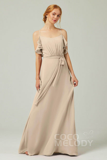 A-Line Floor Length Chiffon Bridesmaid Dress CB0299
