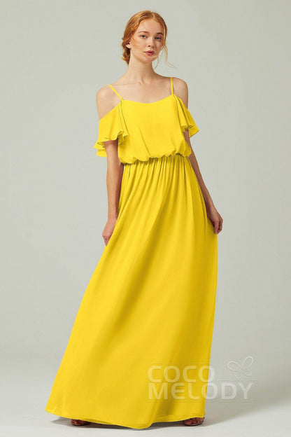 A-Line Floor Length Chiffon Bridesmaid Dress CB0300