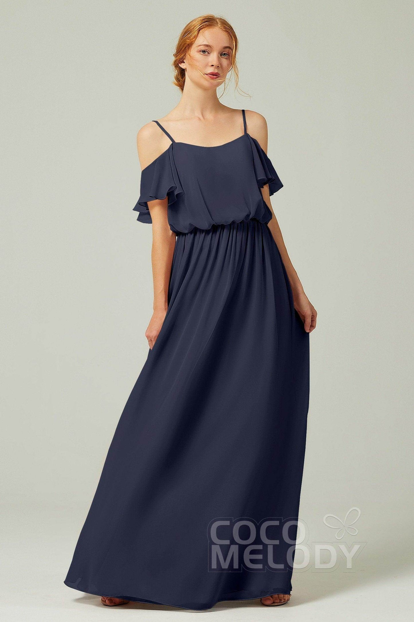 A-Line Floor Length Chiffon Bridesmaid Dress CB0300