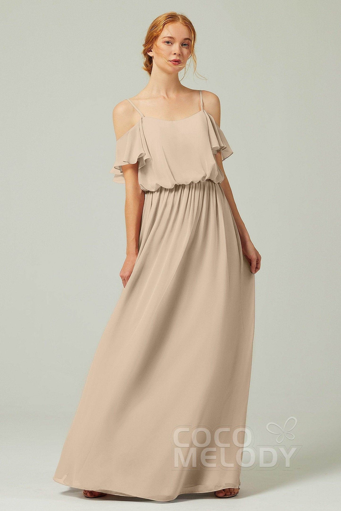 A-Line Floor Length Chiffon Bridesmaid Dress CB0300