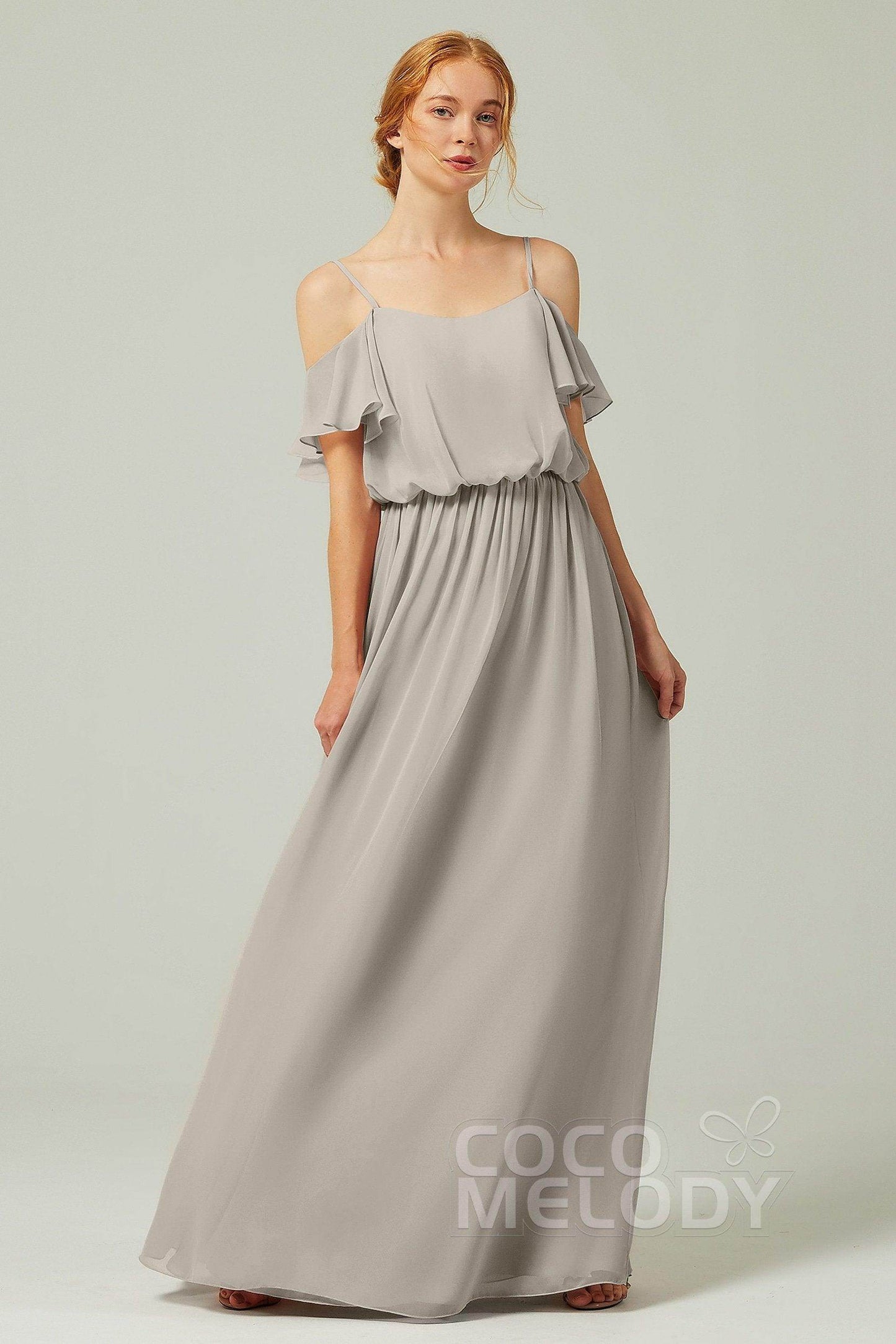 A-Line Floor Length Chiffon Bridesmaid Dress CB0300
