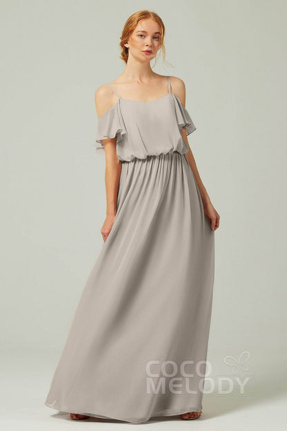 A-Line Floor Length Chiffon Bridesmaid Dress CB0300