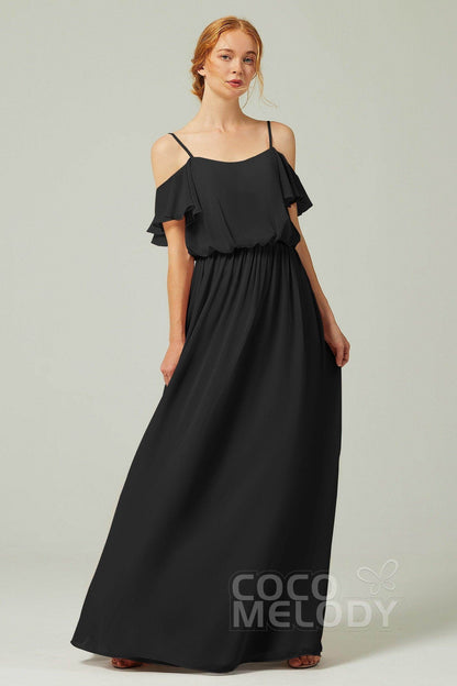A-Line Floor Length Chiffon Bridesmaid Dress CB0300