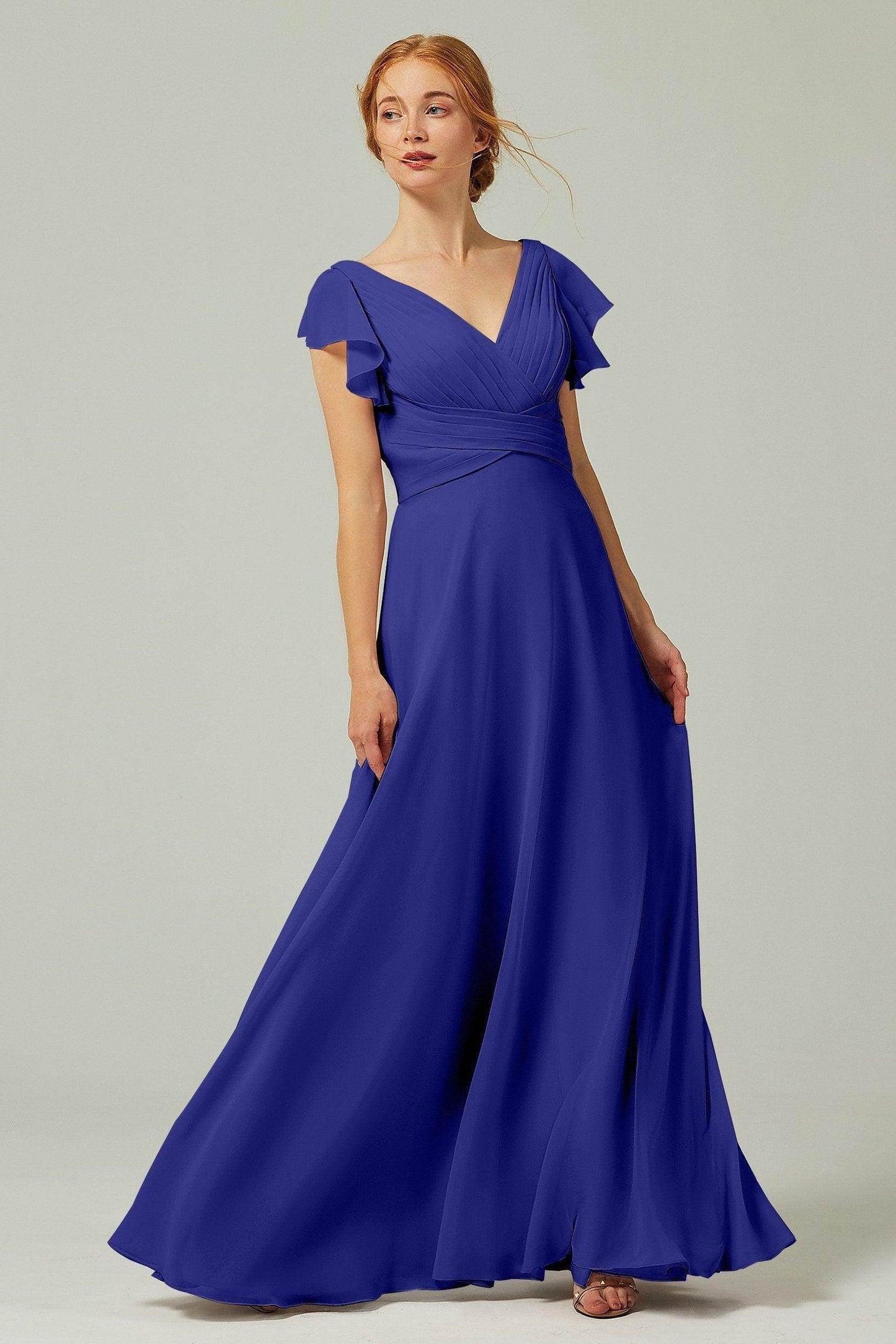A-Line Floor Length Chiffon Bridesmaid Dress CB0302