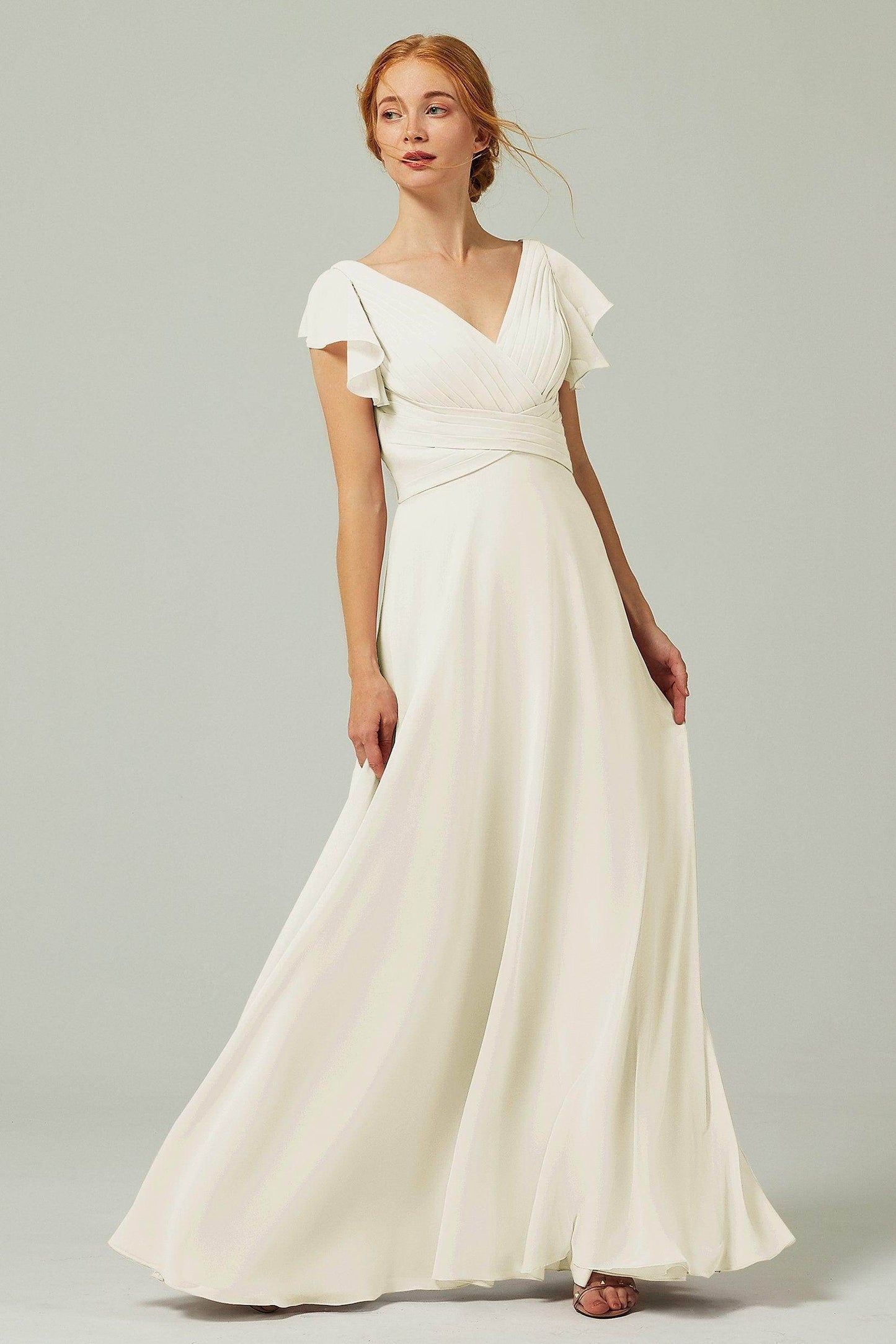 A-Line Floor Length Chiffon Bridesmaid Dress CB0302PS