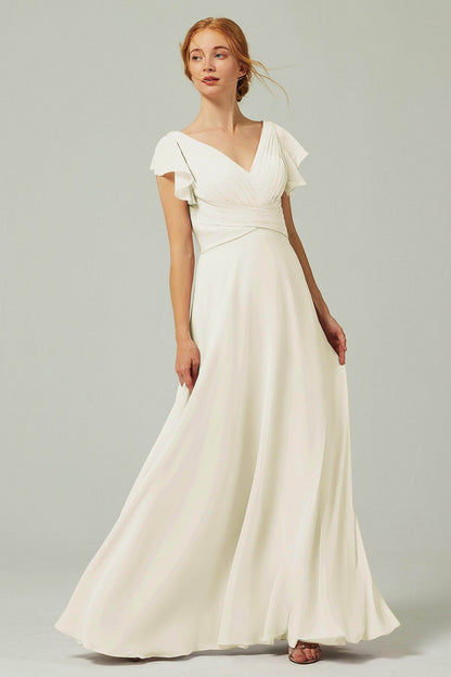 A-Line Floor Length Chiffon Bridesmaid Dress CB0302PS