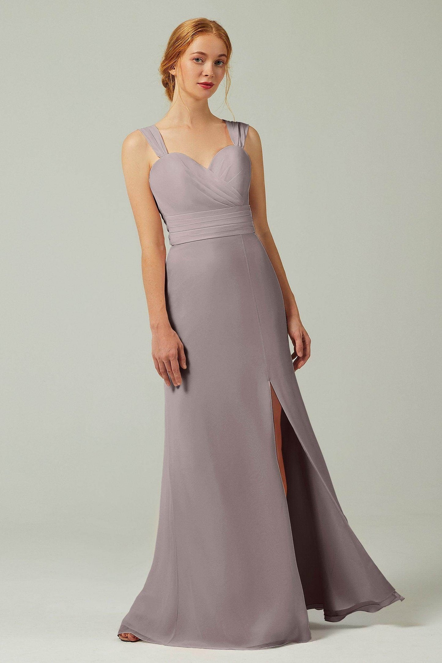Sheath-Column Floor Length Chiffon Bridesmaid Dress CB0305