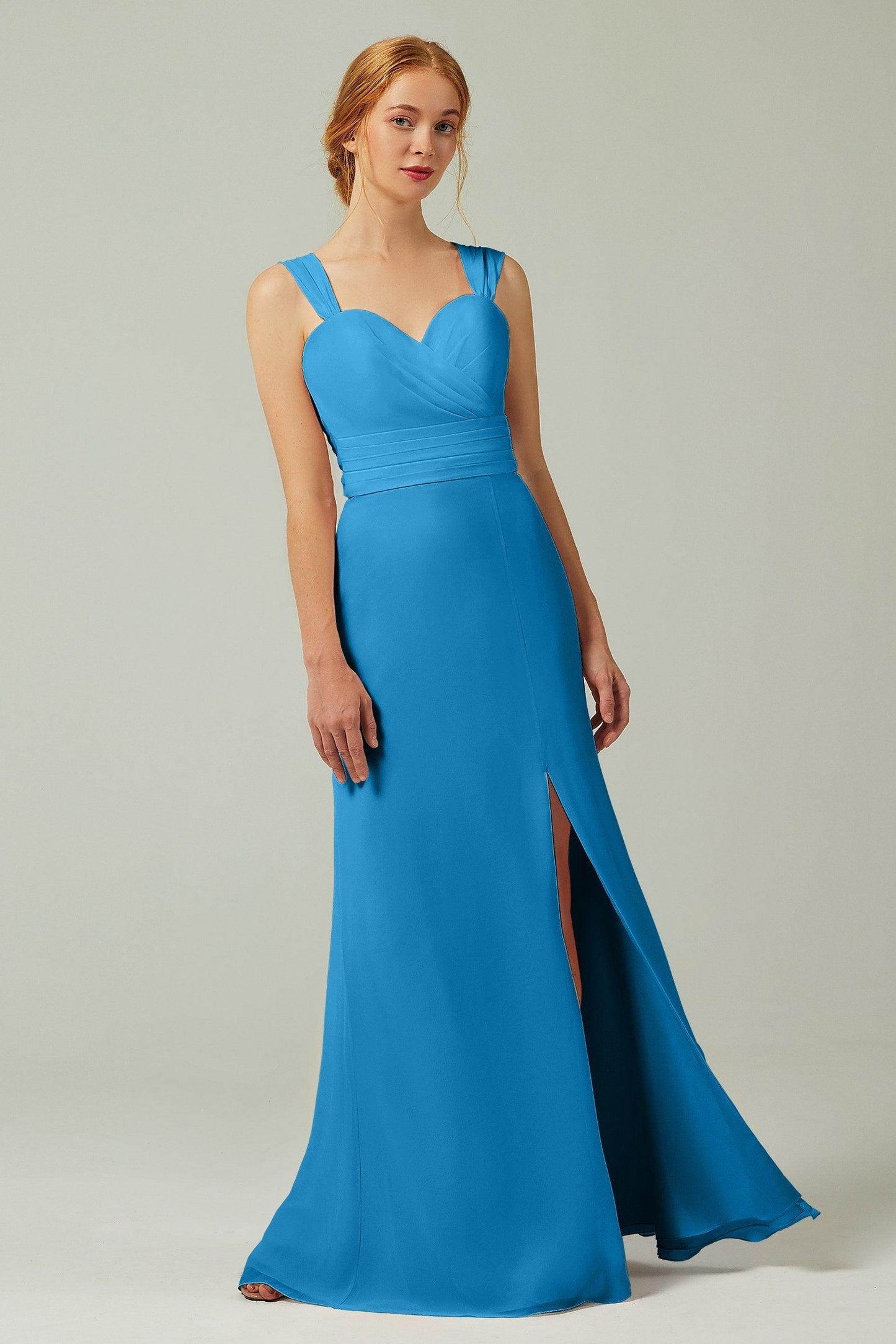 Sheath-Column Floor Length Chiffon Bridesmaid Dress CB0305