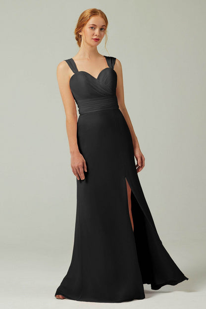Sheath-Column Floor Length Chiffon Bridesmaid Dress CB0305