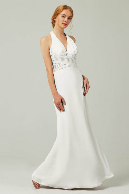 Sheath-Column Floor Length Chiffon Bridesmaid Dress CB0306