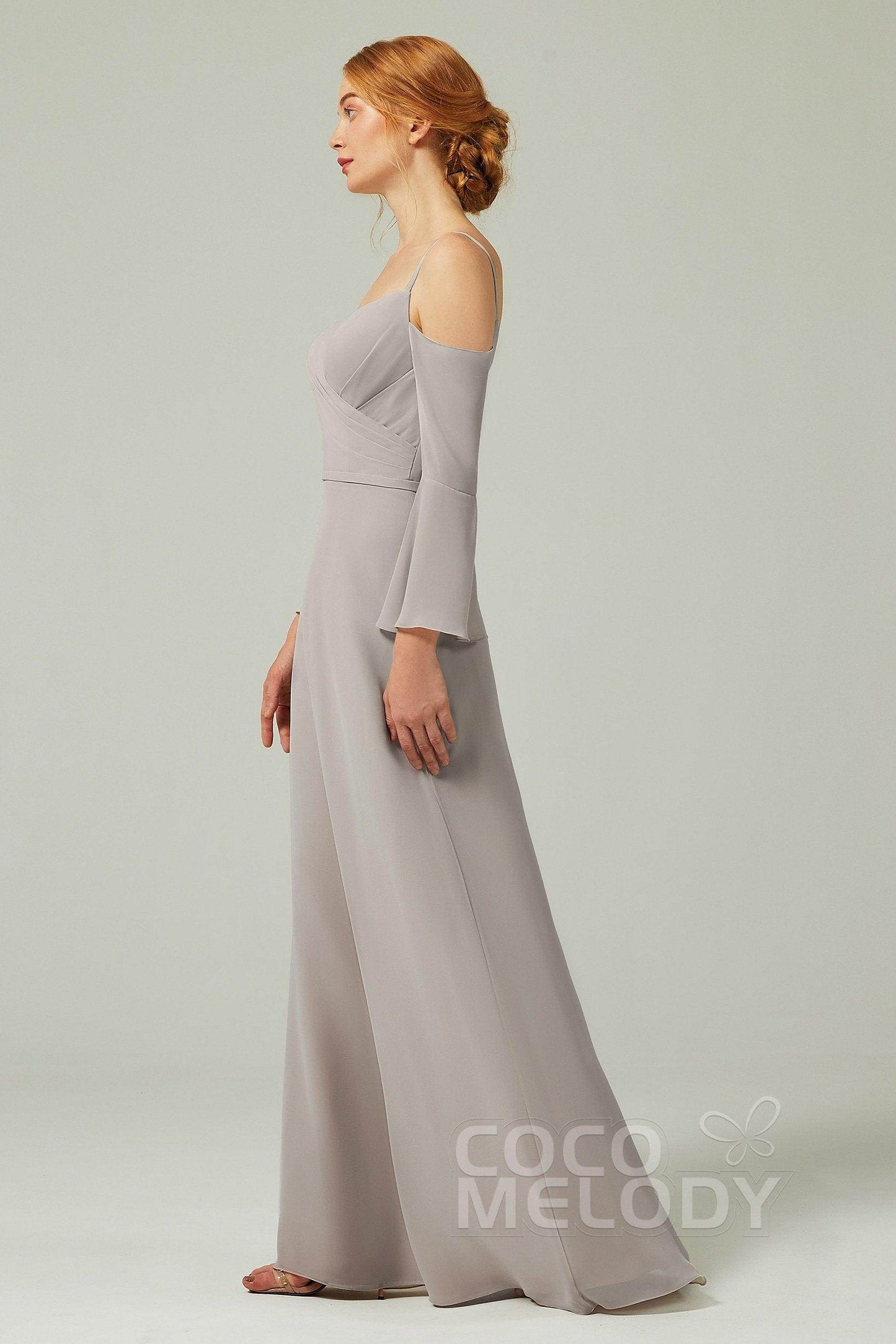 A-Line Floor Length Chiffon Bridesmaid Dress CB0307