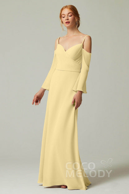 A-Line Floor Length Chiffon Bridesmaid Dress CB0307