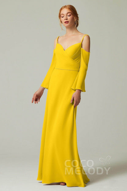 A-Line Floor Length Chiffon Bridesmaid Dress CB0307