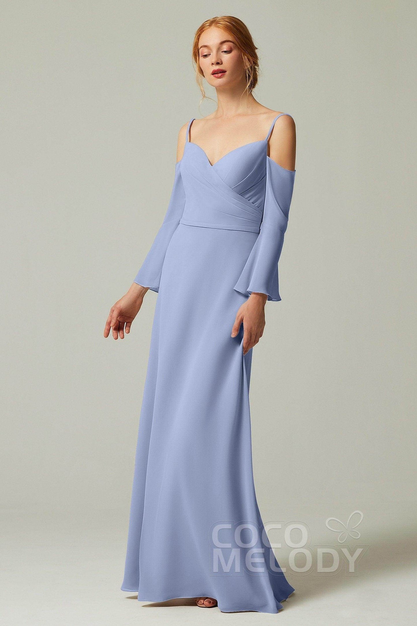 A-Line Floor Length Chiffon Bridesmaid Dress CB0307