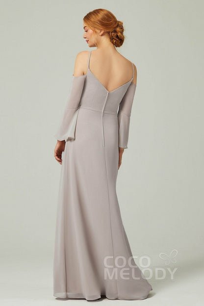 A-Line Floor Length Chiffon Bridesmaid Dress CB0307