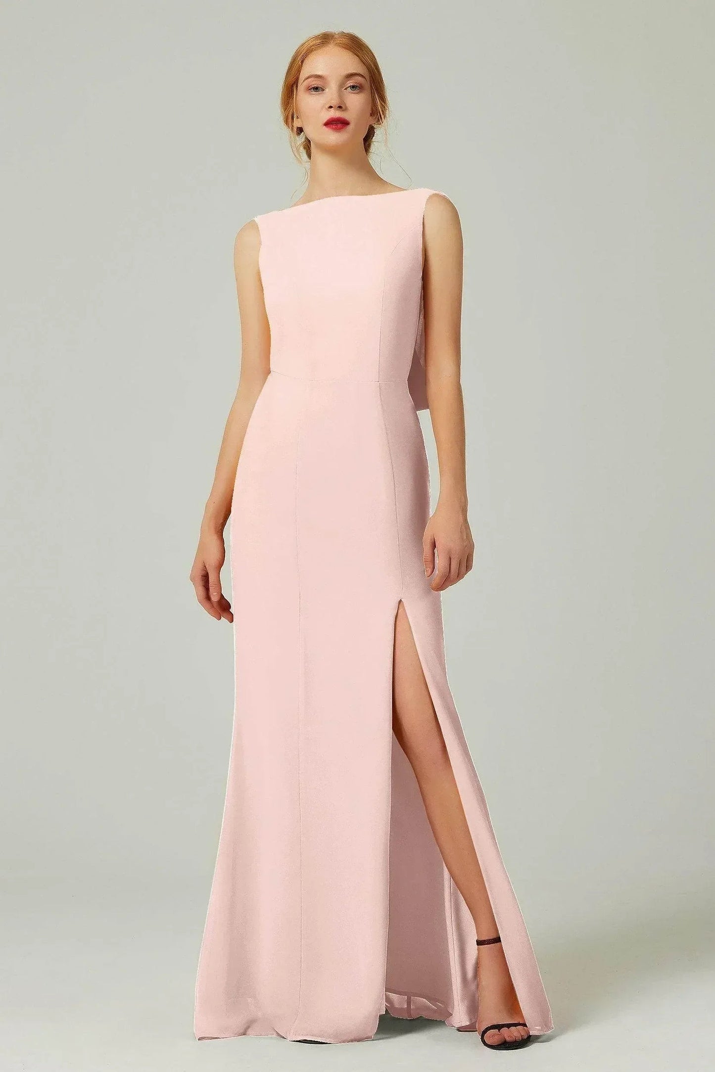 Sheath-Column Sweep-Brush Chiffon Bridesmaid Dress Formal Dresses CB0310