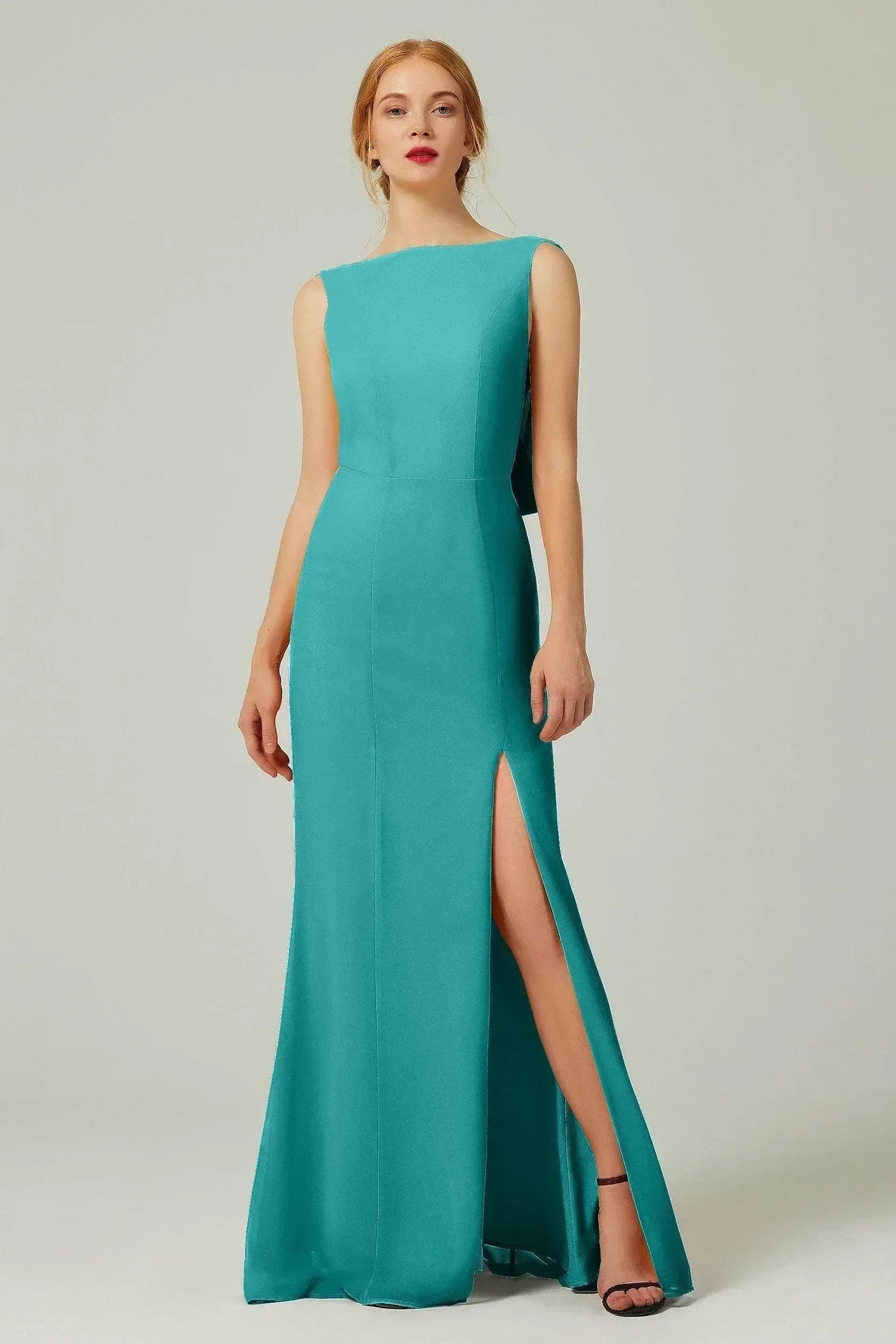 Sheath-Column Sweep-Brush Chiffon Bridesmaid Dress Formal Dresses CB0310