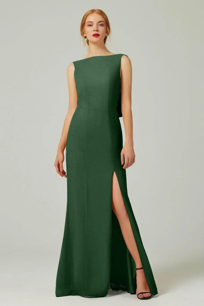 Sheath-Column Sweep-Brush Chiffon Bridesmaid Dress Formal Dresses CB0310