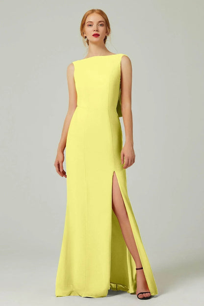 Sheath-Column Sweep-Brush Chiffon Bridesmaid Dress Formal Dresses CB0310PS
