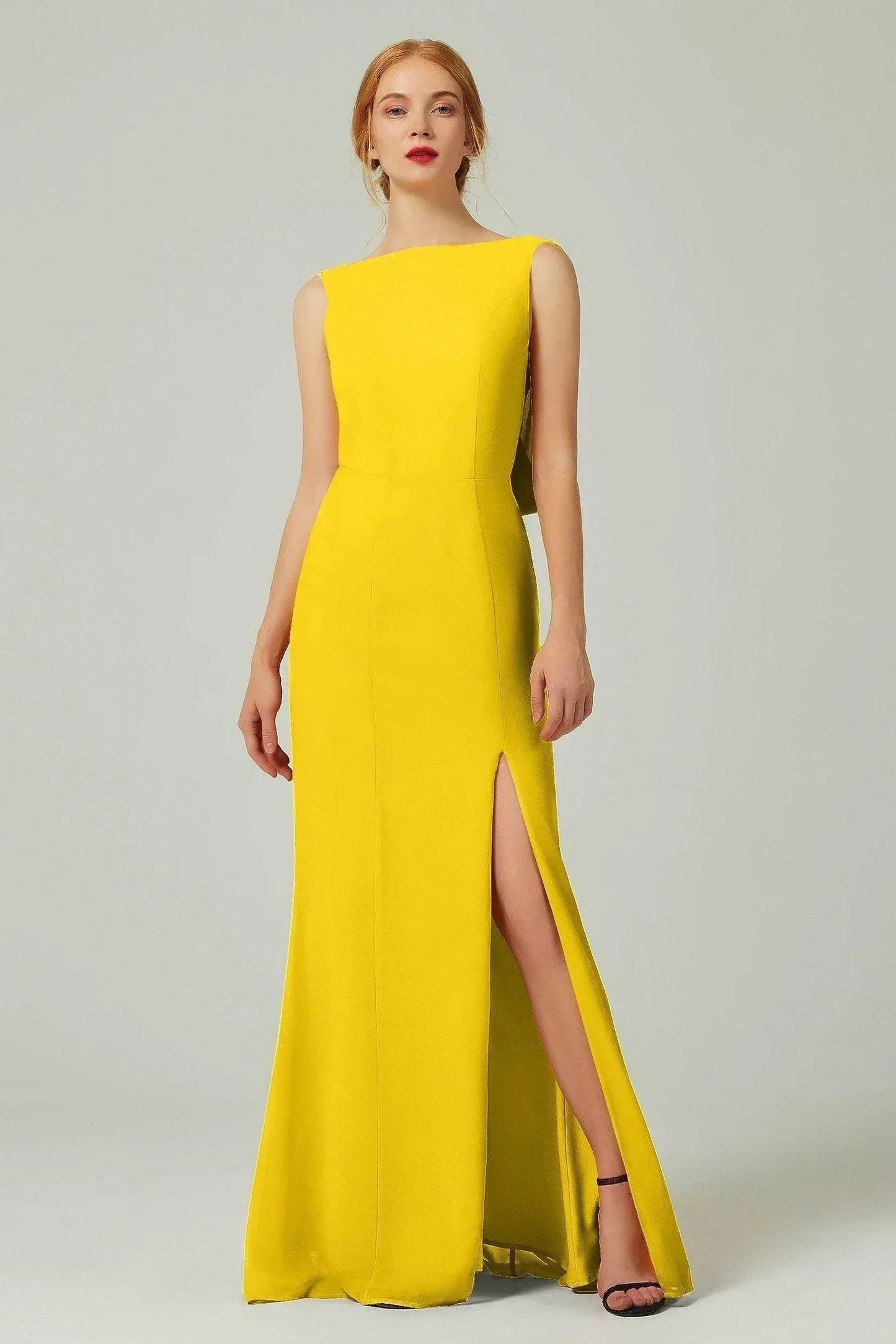 Sheath-Column Sweep-Brush Chiffon Bridesmaid Dress Formal Dresses CB0310