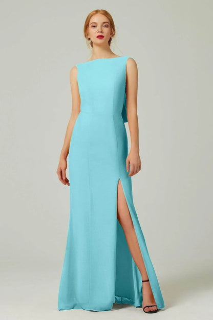 Sheath-Column Sweep-Brush Chiffon Bridesmaid Dress Formal Dresses CB0310