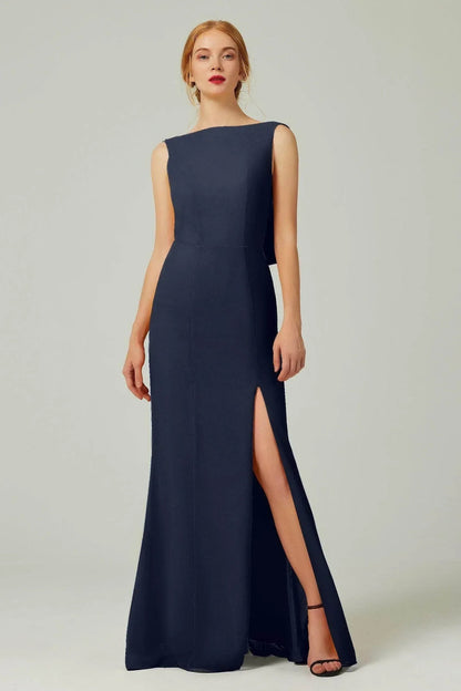 Sheath-Column Sweep-Brush Chiffon Bridesmaid Dress Formal Dresses CB0310