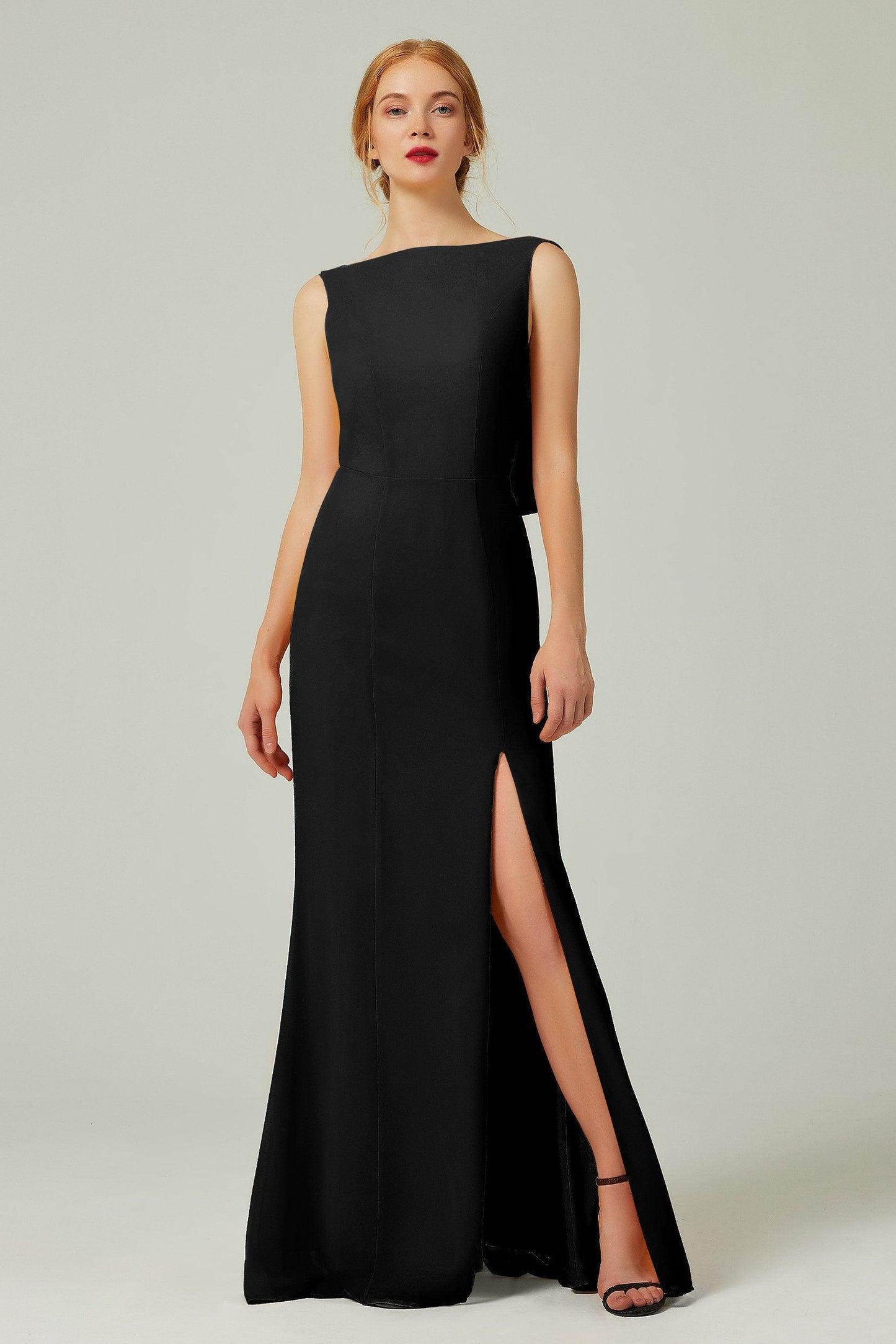 Sheath-Column Sweep-Brush Chiffon Bridesmaid Dress Formal Dresses CB0310