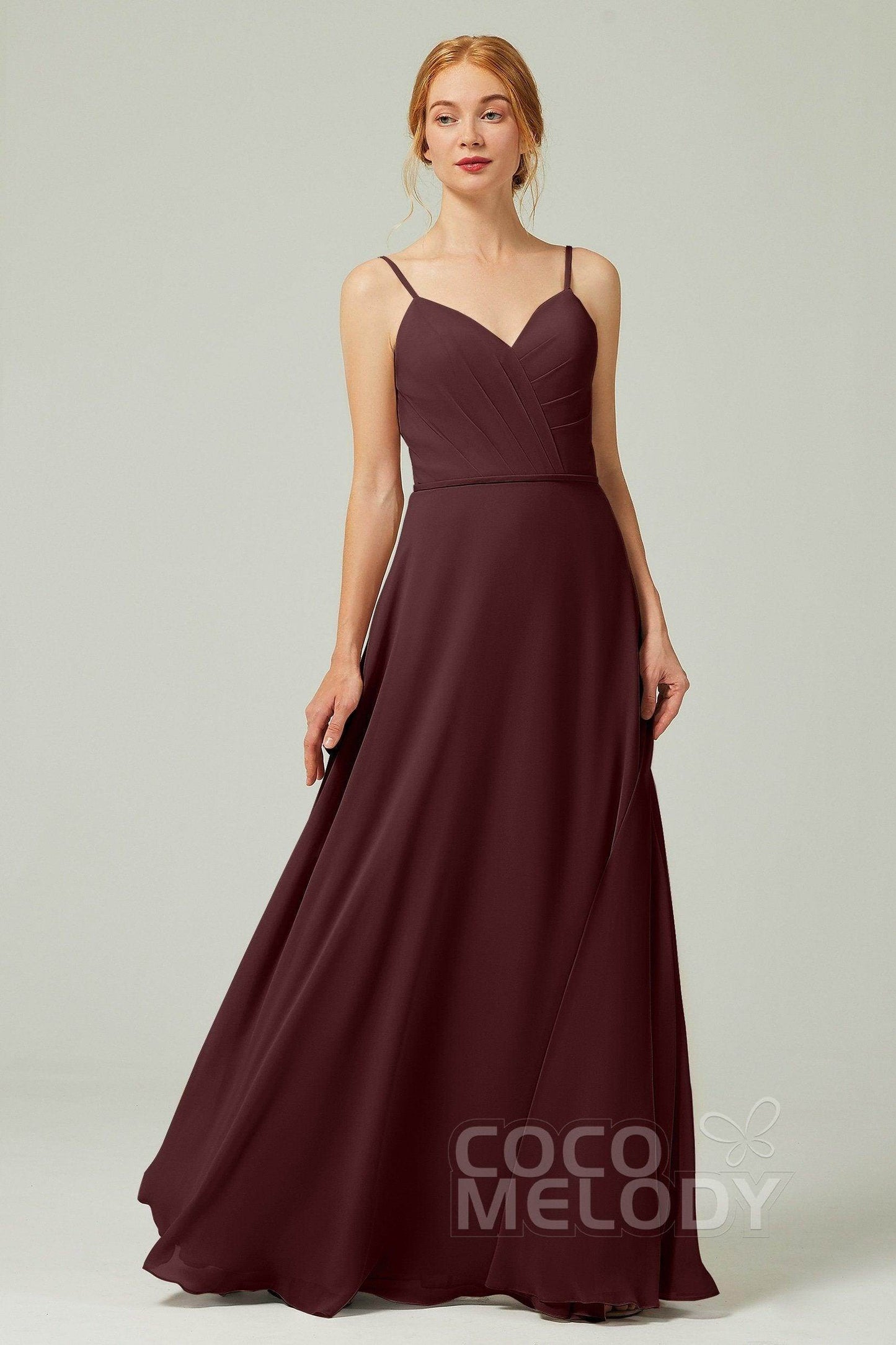 A-Line Floor Length Chiffon Bridesmaid Dress CB0312