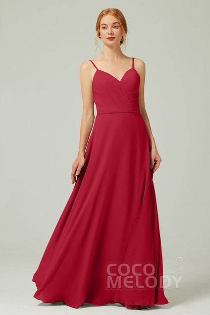 A-Line Floor Length Chiffon Bridesmaid Dress CB0312
