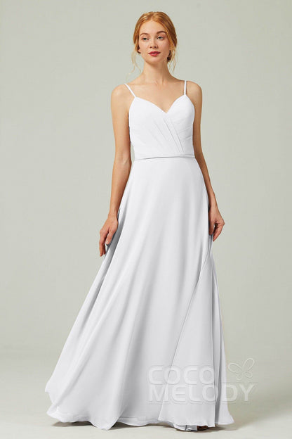 A-Line Floor Length Chiffon Bridesmaid Dress CB0312