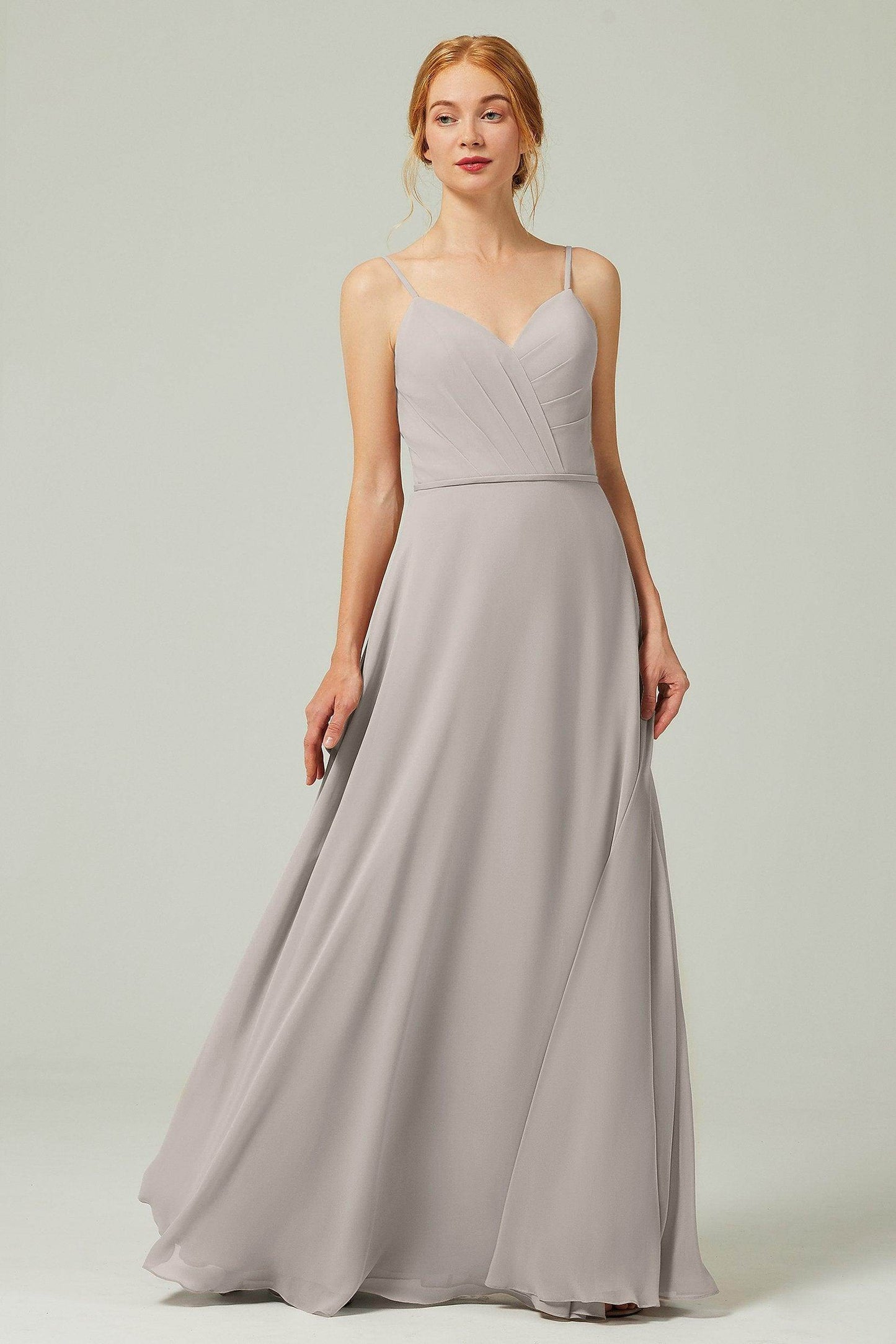 A-Line Floor Length Chiffon Bridesmaid Dress CB0312