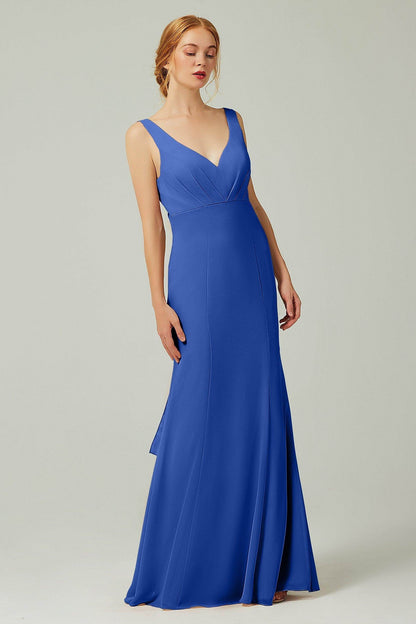 Sheath-Column Floor Length Chiffon Bridesmaid Dress CB0314