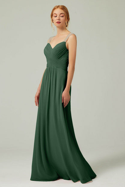A-Line Floor Length Chiffon Bridesmaid Dress CB0316