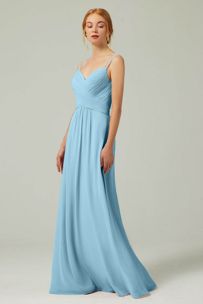 A-Line Floor Length Chiffon Bridesmaid Dress CB0316