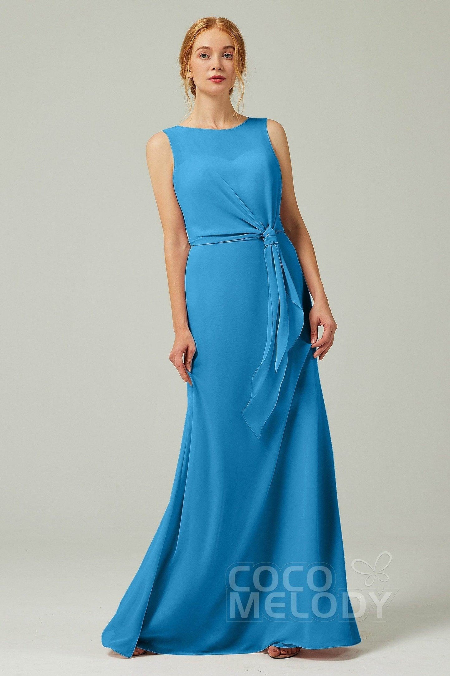 A-Line Floor Length Chiffon Bridesmaid Dress CB0317