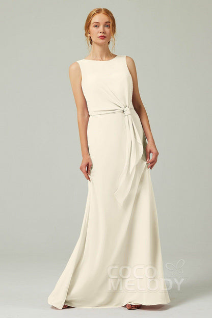 A-Line Floor Length Chiffon Bridesmaid Dress CB0317