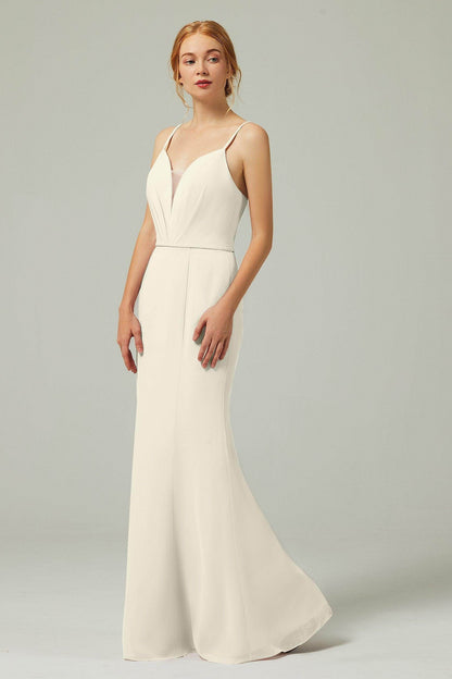 Trumpet-Mermaid Floor Length Chiffon Bridesmaid Dress CB0319