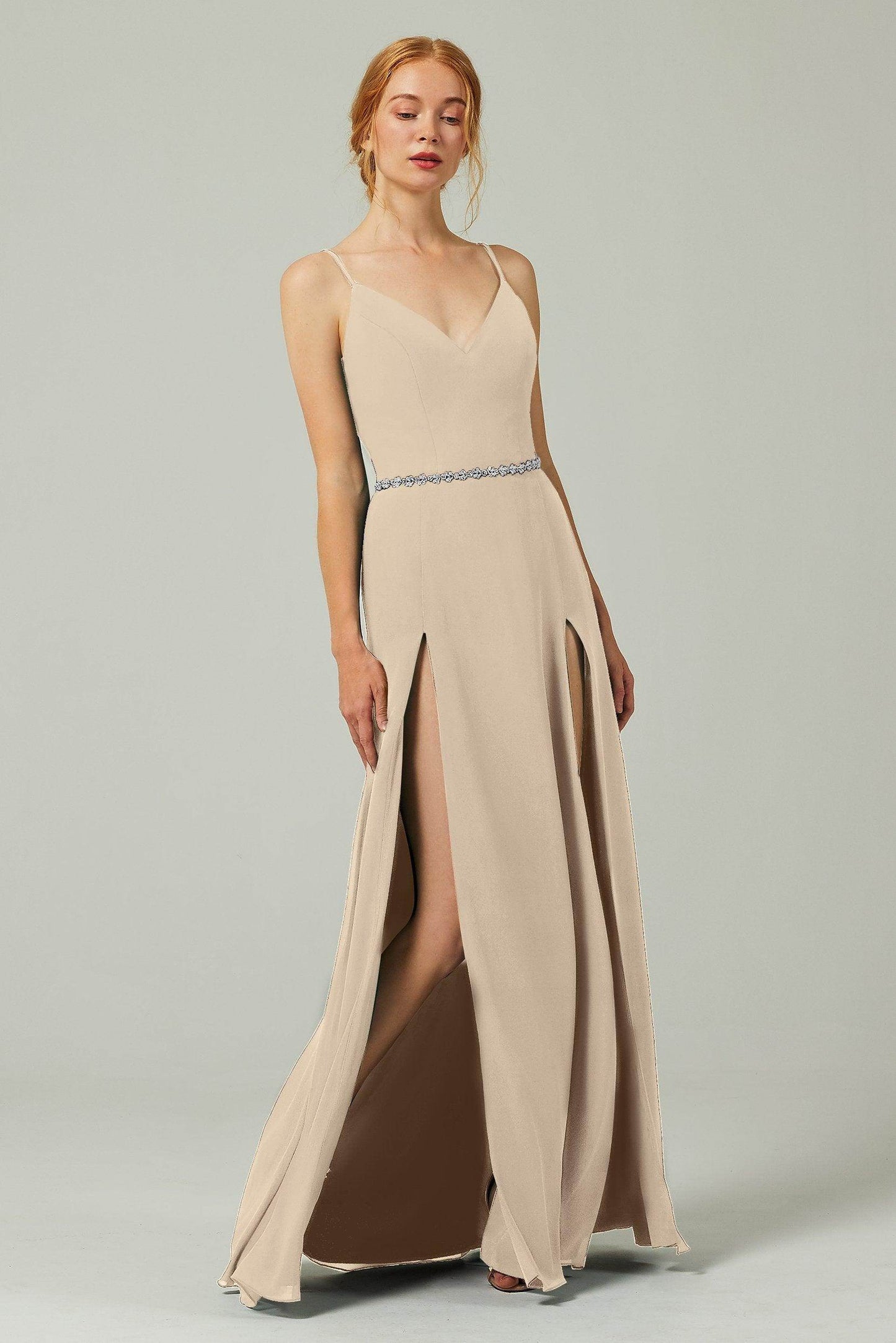 A-Line Floor Length Chiffon Bridesmaid Dress CB0321