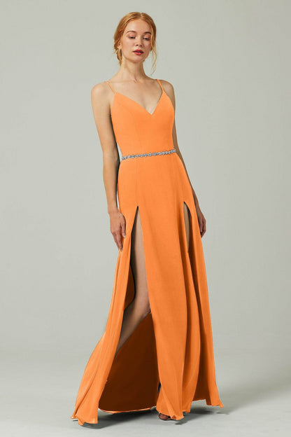 A-Line Floor Length Chiffon Bridesmaid Dress CB0321