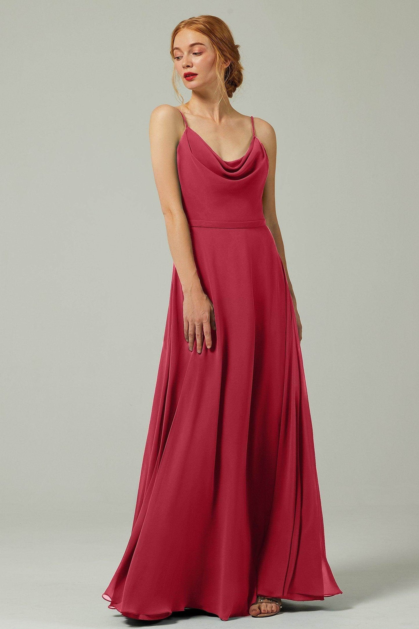 A-Line Floor Length Chiffon Bridesmaid Dress CB0322