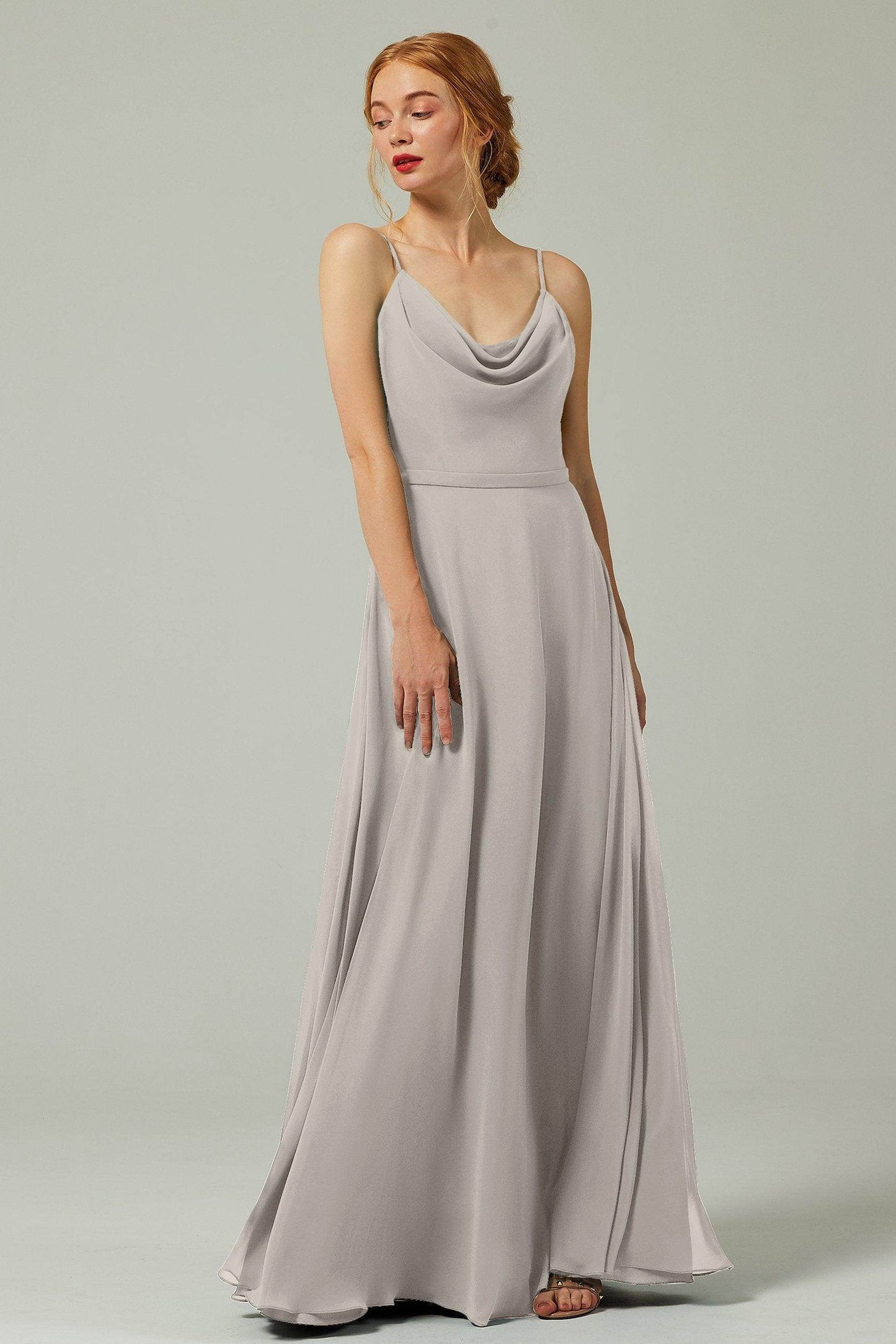 A-Line Floor Length Chiffon Bridesmaid Dress CB0322