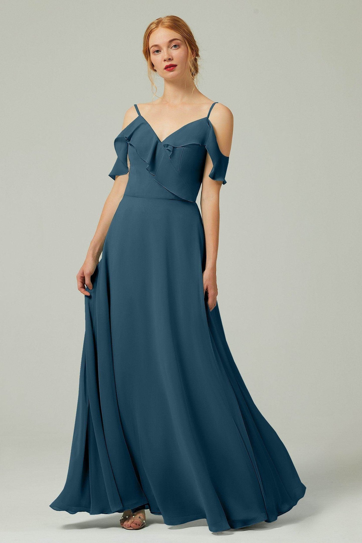 A-Line Floor Length Chiffon Bridesmaid Dress CB0326