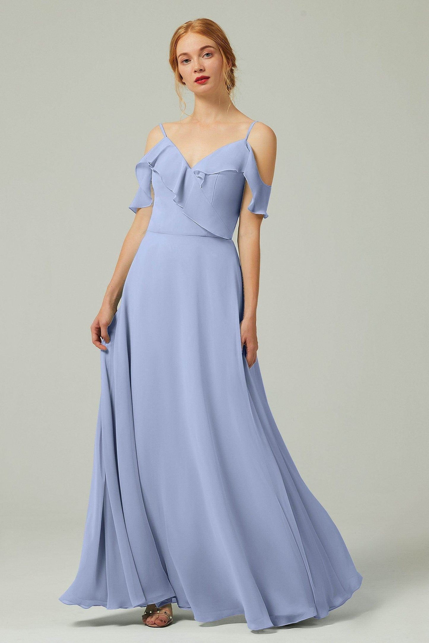 A-Line Floor Length Chiffon Bridesmaid Dress CB0326