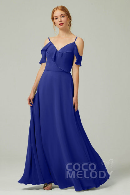A-Line Floor Length Chiffon Bridesmaid Dress CB0326