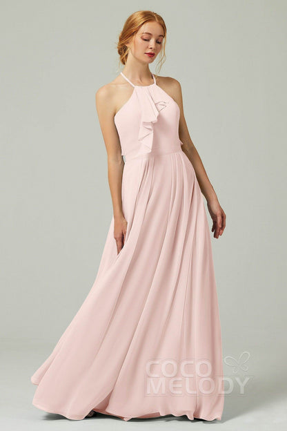 A-Line Floor Length Chiffon Bridesmaid Dress CB0328