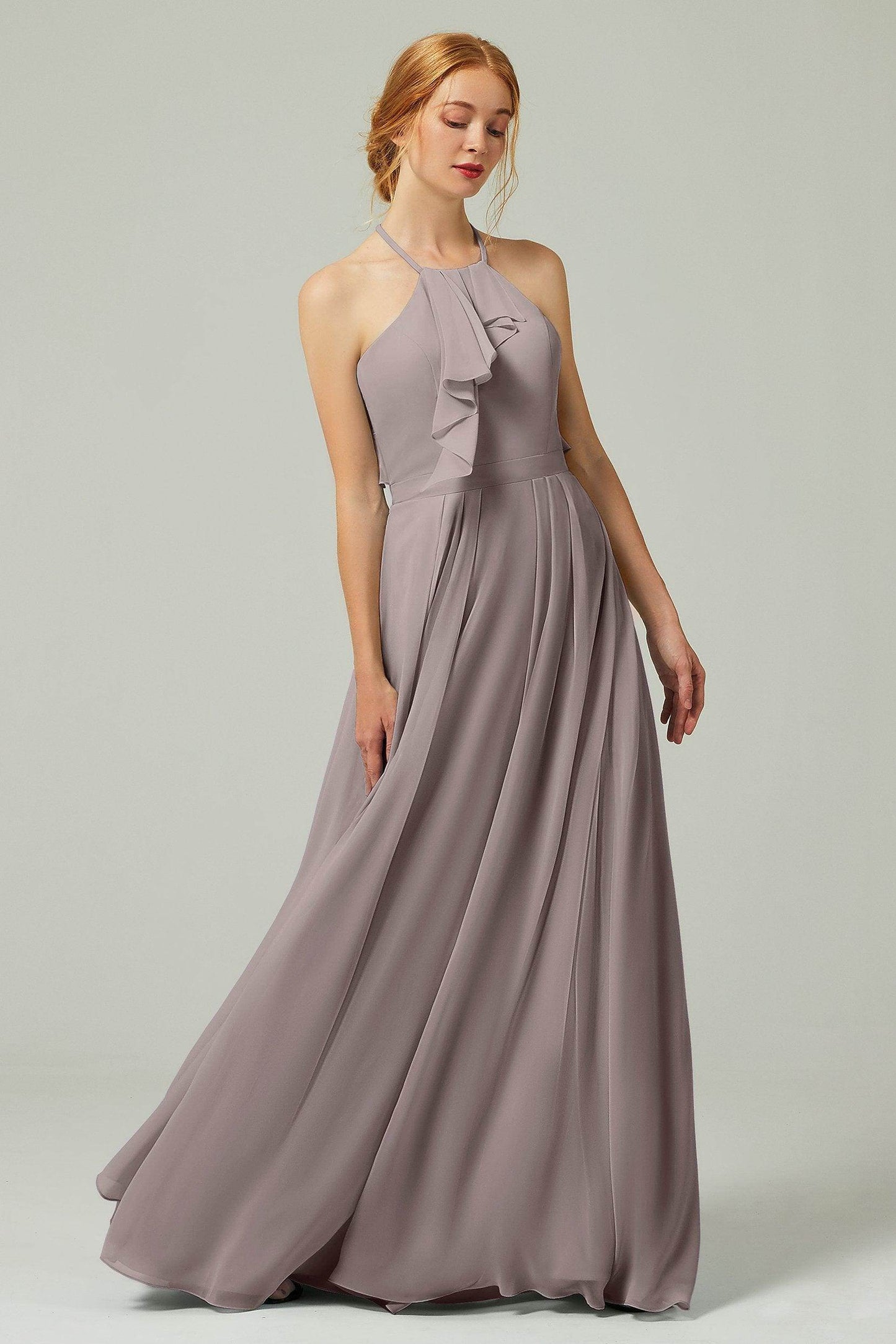 A-Line Floor Length Chiffon Bridesmaid Dress CB0328