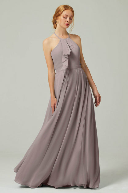 A-Line Floor Length Chiffon Bridesmaid Dress CB0328