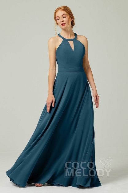 A-Line Floor Length Chiffon Bridesmaid Dress CB0329